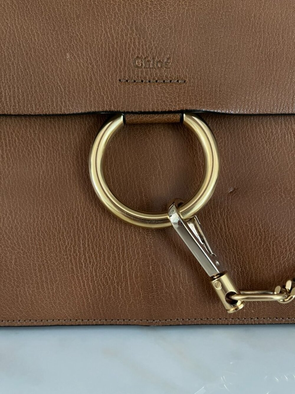 Chloé Faye Medium Shoulder Bag, Camel Goatskin - Picture 4 of 10